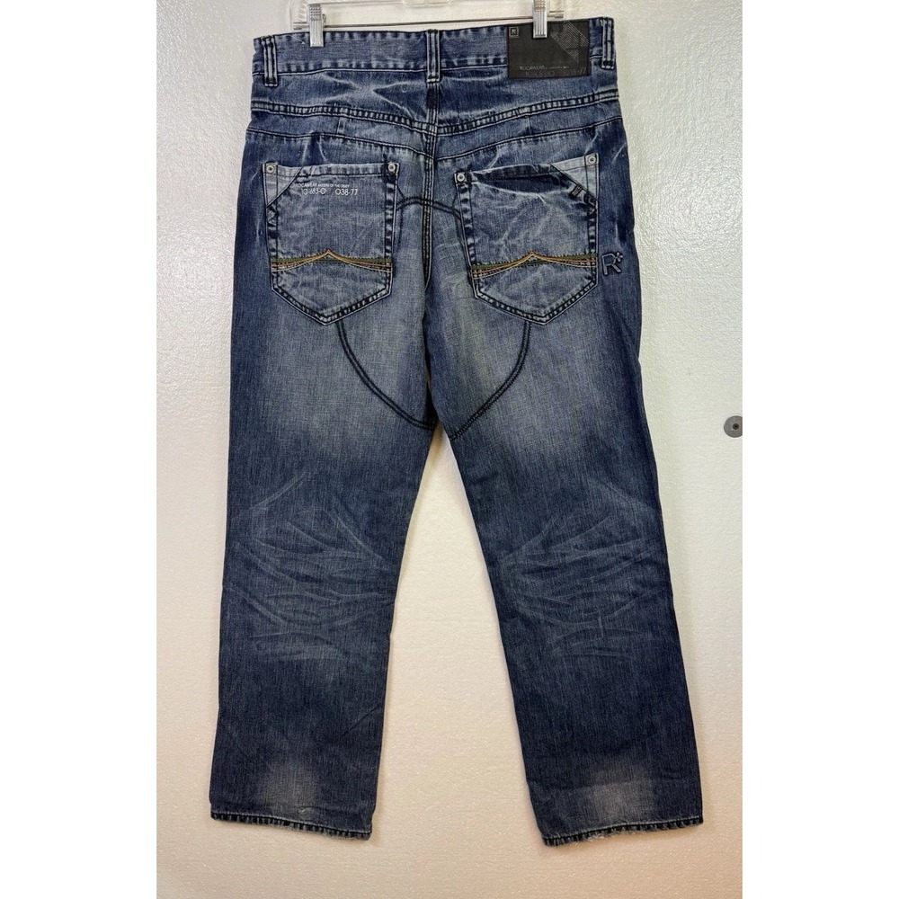 Rocawear Jeans Mens‎ W36 Med Wash Original Fit Embroidered Y2K Streetwear Baggy